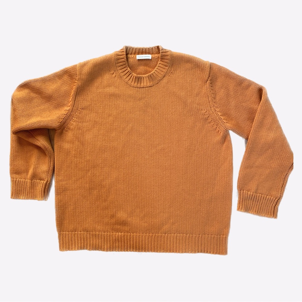 Mansur Gavriel Oversized Crewneck Cashmere Sweater | Saddle Brown | Large